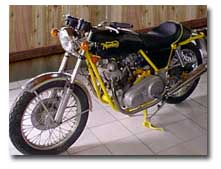Norton with yellow powder coated frame